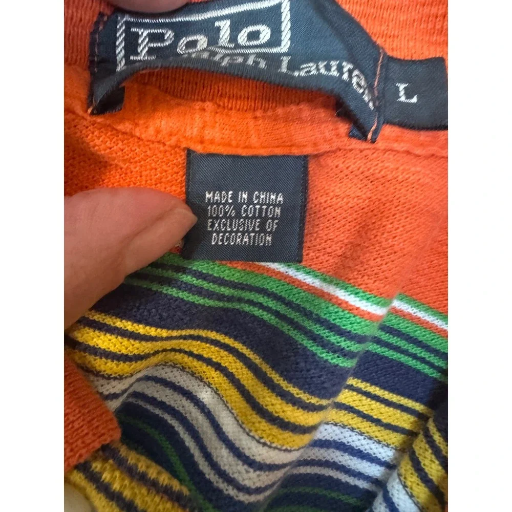 Polo Ralph Lauren‎ Mens Large Striped Short Sleeve Polo Shirt Cotton Casual